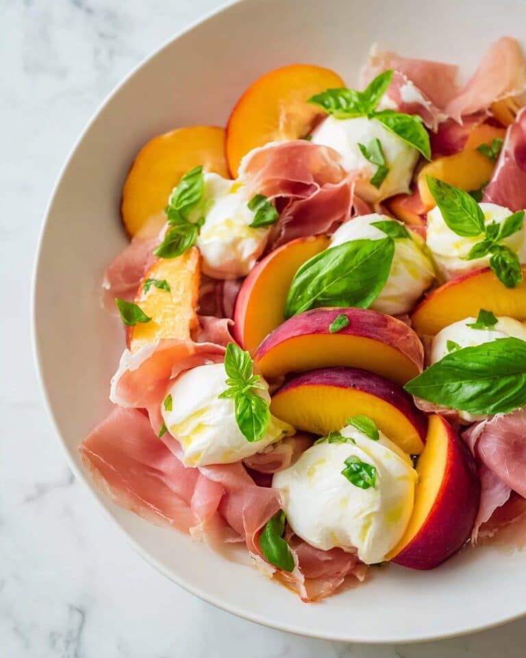 Peach Burrata Salad with Champagne Vinaigrette Recipe