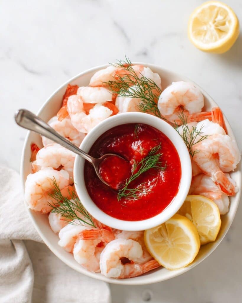 Poached Shrimp Cocktail with Homemade Cocktail Sauce Recipe