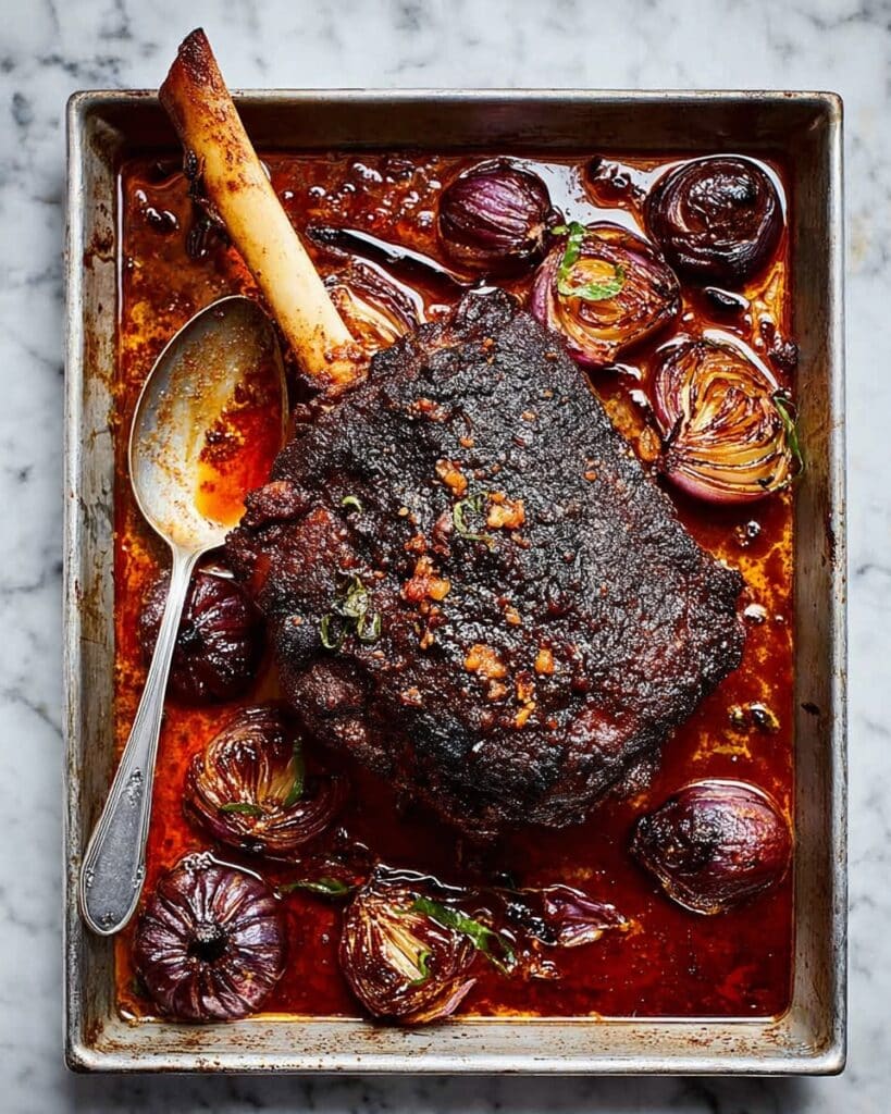 Slow-Cooked Harissa Lamb with Onion Gravy Recipe
