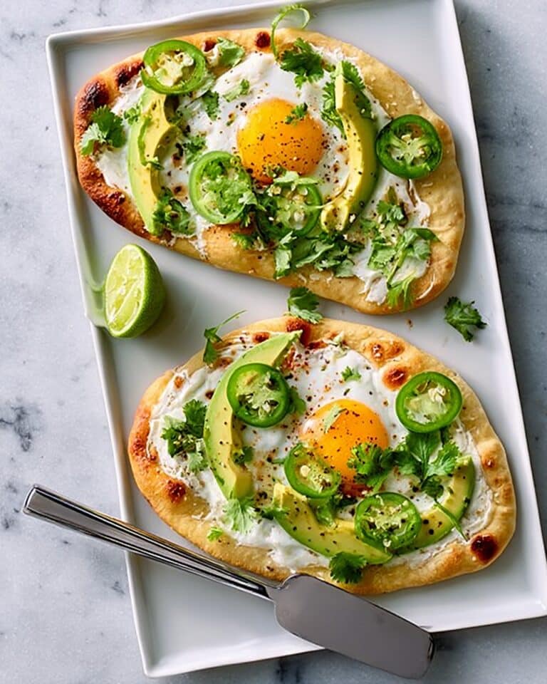 Breakfast Naans with Egg, Avocado, and Mango Chutney Recipe