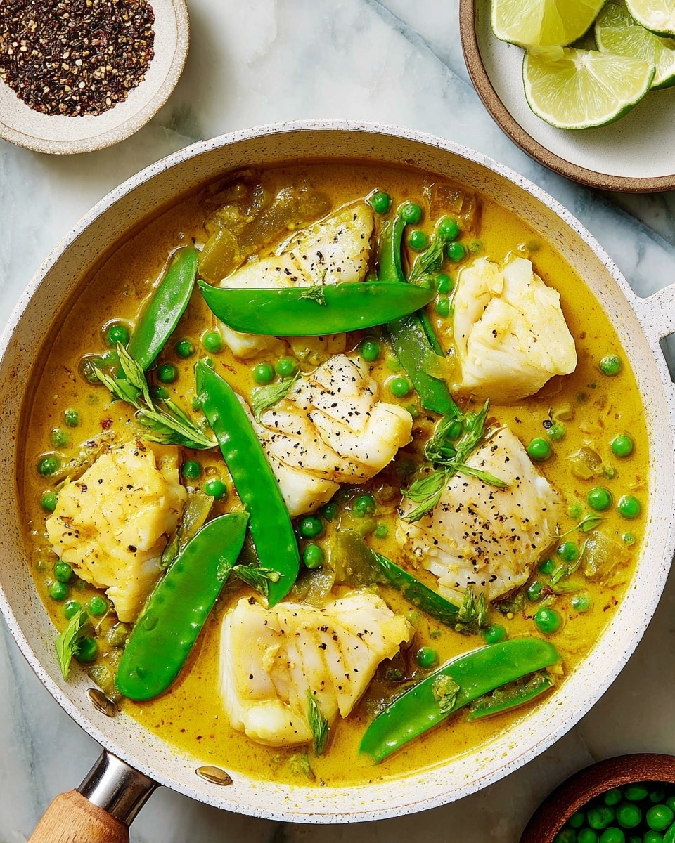 The image shows a white round baking dish with two handles containing a layered potato gratin. The gratin has several layers of thinly sliced white potatoes, topped with melted and browned cheese, lightly browned onions, and small green herb sprigs scattered on top. One section of the gratin is missing, revealing red roasted pepper slices and onions inside. Next to the baking dish, there is a yellow plate with a portion of the gratin served, showing the same layers of potato, red pepper, onion, and cheese with a bluish-handled fork and knife resting on it. A small white bowl filled with fresh green spinach leaves sits above the yellow plate. All items are placed on a white marbled surface with a light green cloth underneath the baking dish and plate. Photo taken with an iphone --ar 4:5 --v 7