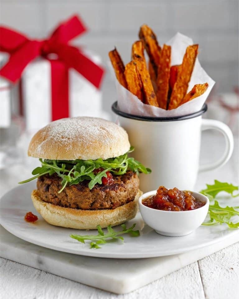 Homemade Beef or Turkey Burgers with Sweet Potato Wedges Recipe