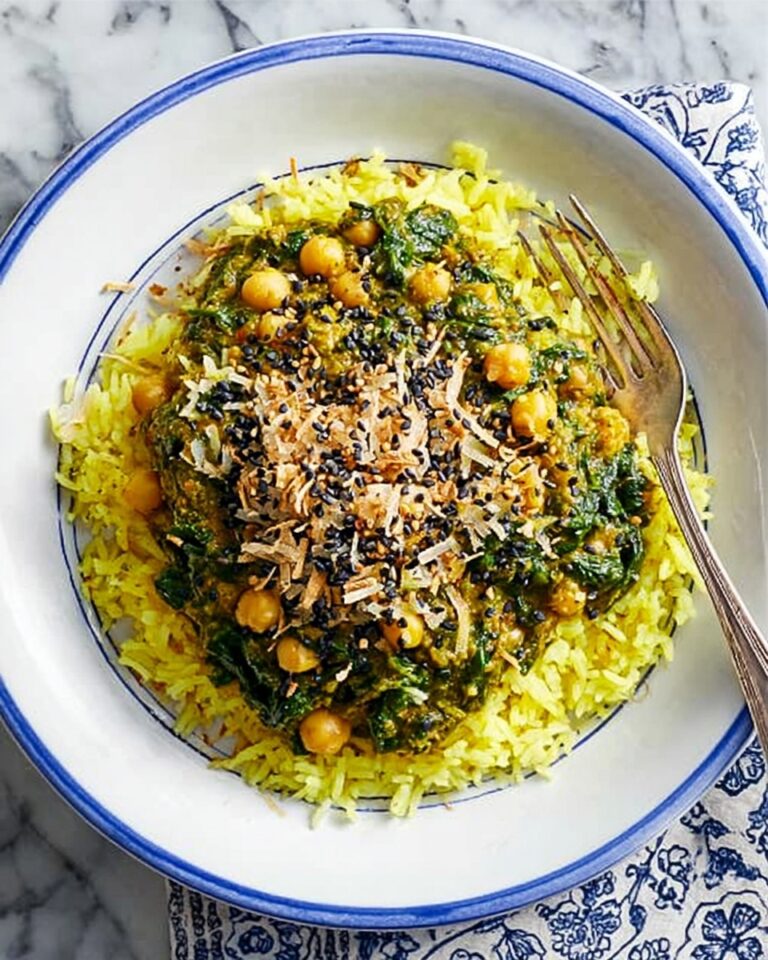 Coconut chickpea & spinach curry with fragrant basmati rice Recipe