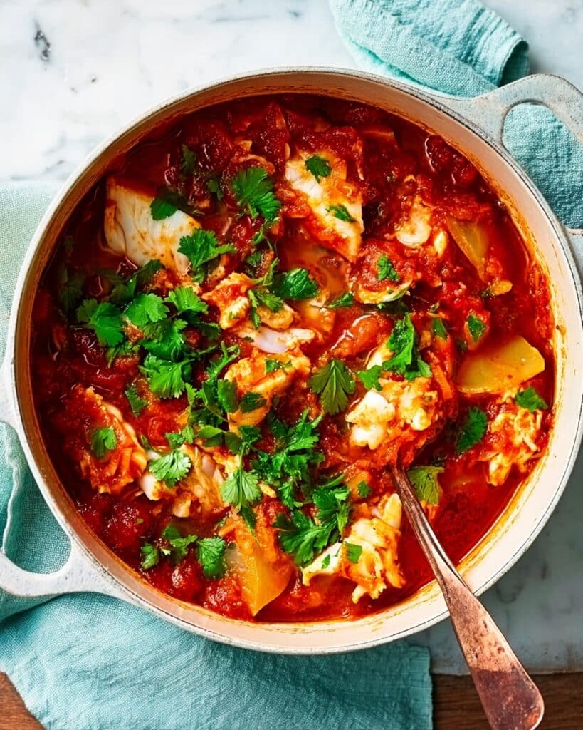 Curried Cod with Chickpeas and Tomatoes Recipe