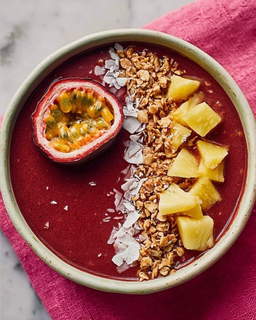 Açaí Bowl with Frozen Berries, Banana, and Toppings Recipe