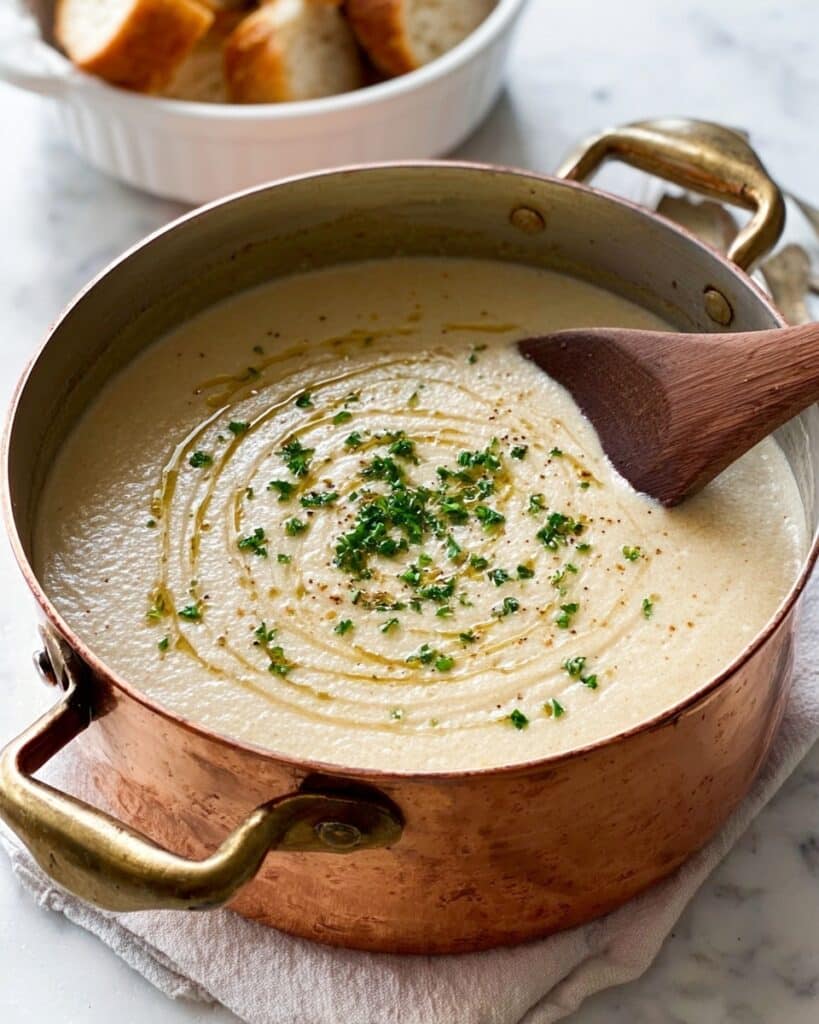 Creamy Mushroom Soup with Wild Mushrooms, Crème Fraîche, and Truffle Oil Recipe
