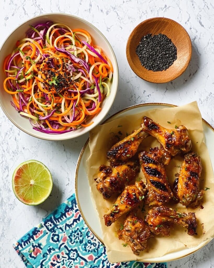 Korean Chicken Wings with Sesame Slaw Recipe