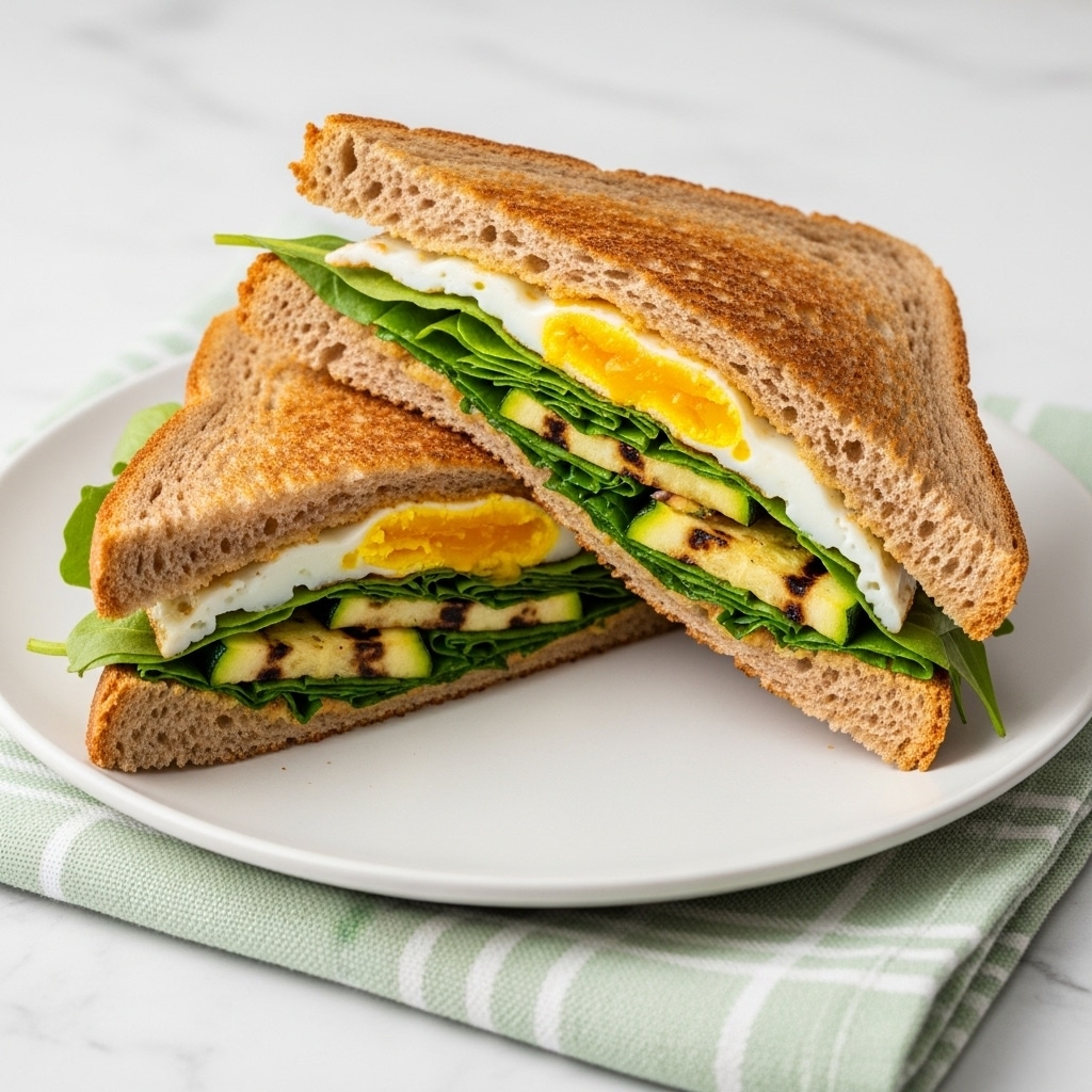 Avocado Egg Spinach Breakfast Sandwich Recipe