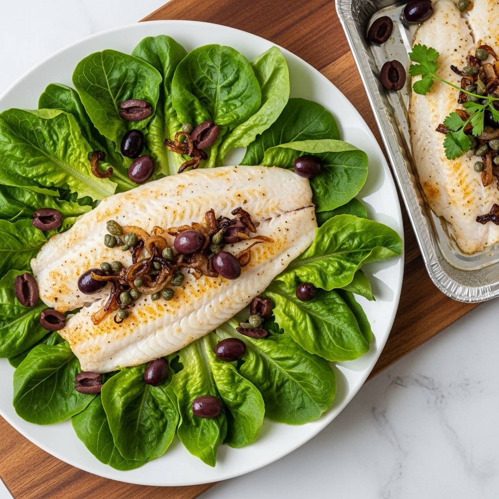 Tin Foil Baked Red Snapper with Cherry Lettuce Salad Recipe