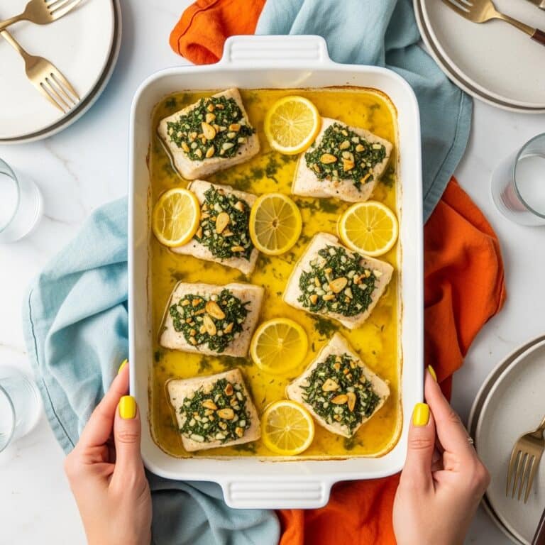 Baked Cod with Garlic Butter Sauce Recipe