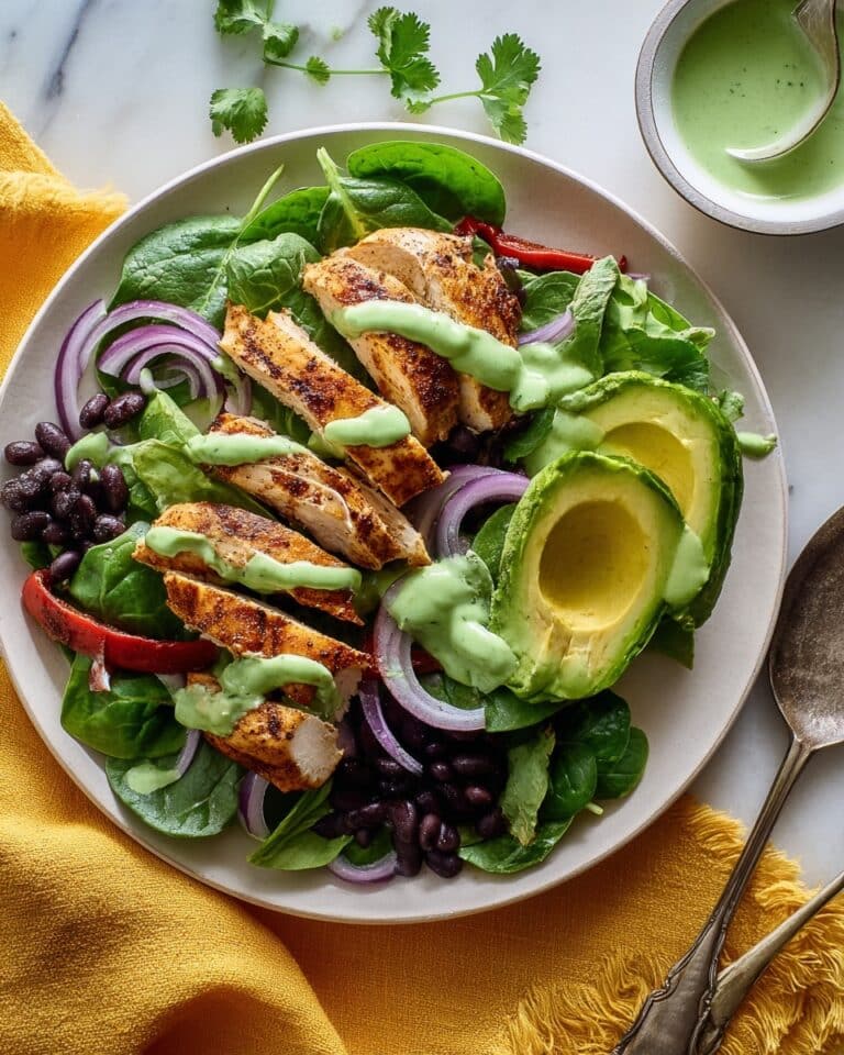 Warm Chicken Salad with Avocado Dressing Recipe