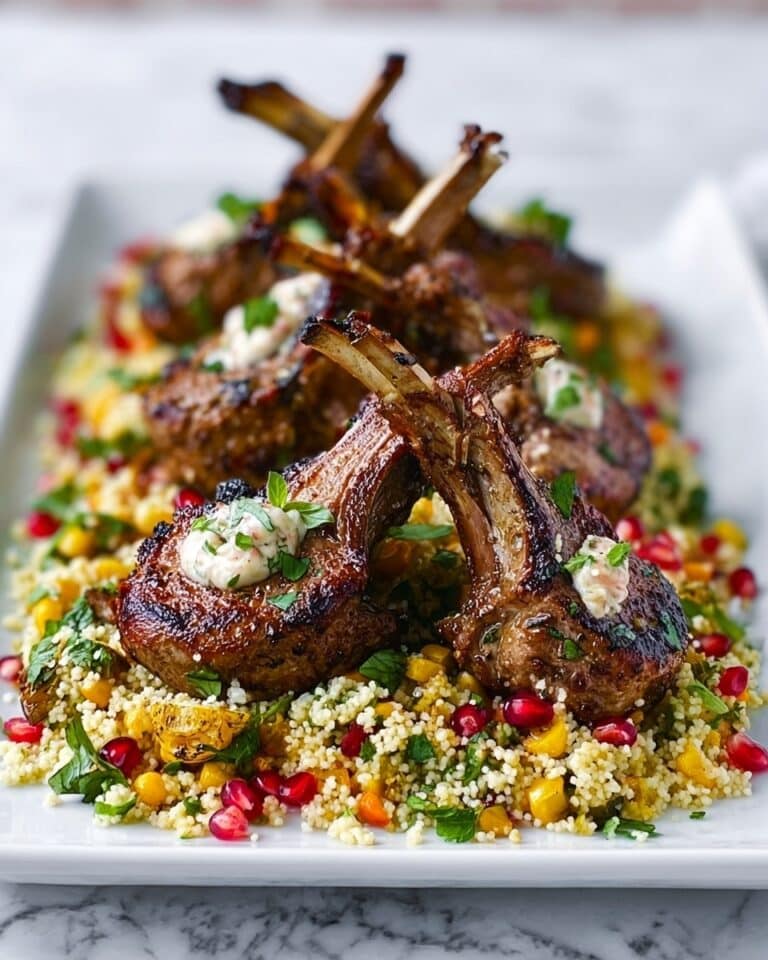 Harissa Lamb Cutlets with Pomegranate Couscous Recipe