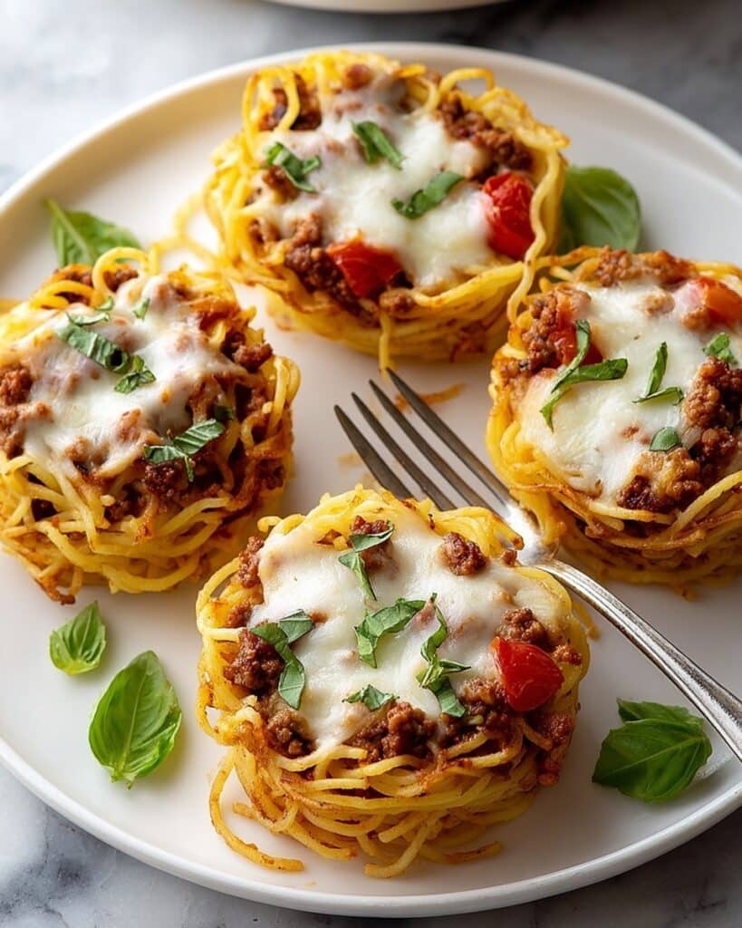 Pasta Nest Edible Bowls with Tomato Basil Filling Recipe