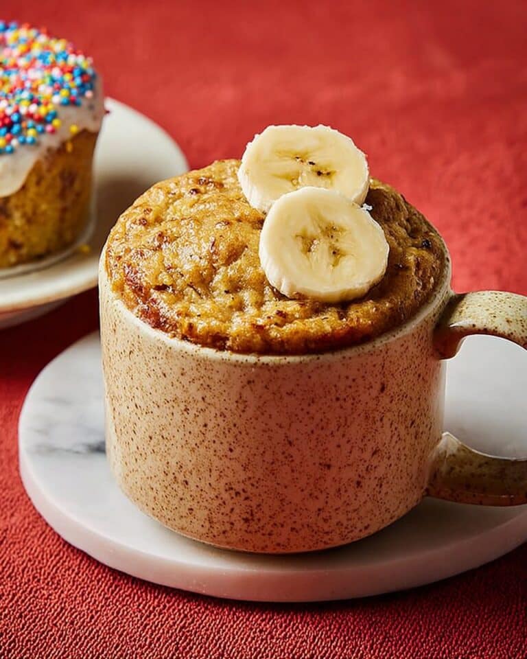 Banana Mug Cake with Pecans or Chocolate Chips Recipe
