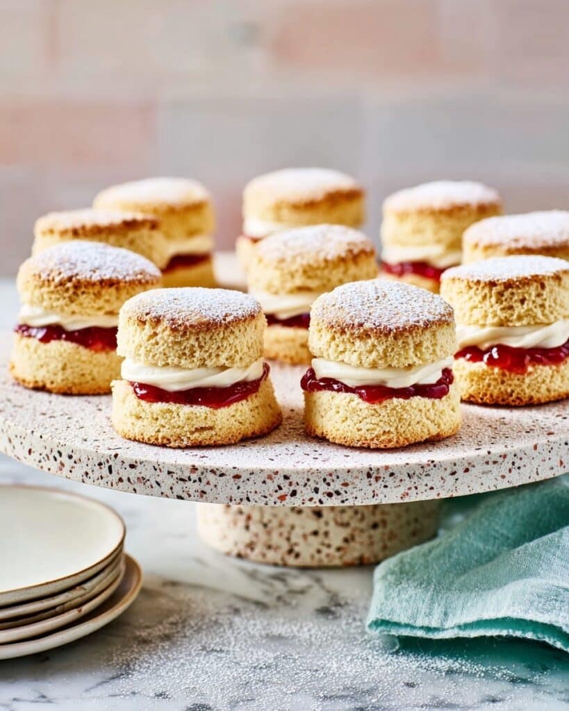 Mini Victoria Sponges with Jam and Whipped Cream Recipe