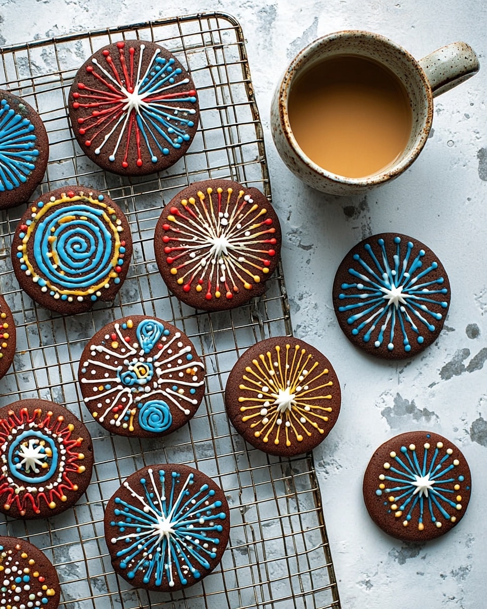 Bonfire Night Cookies with Firework Icing and Sprinkles Recipe