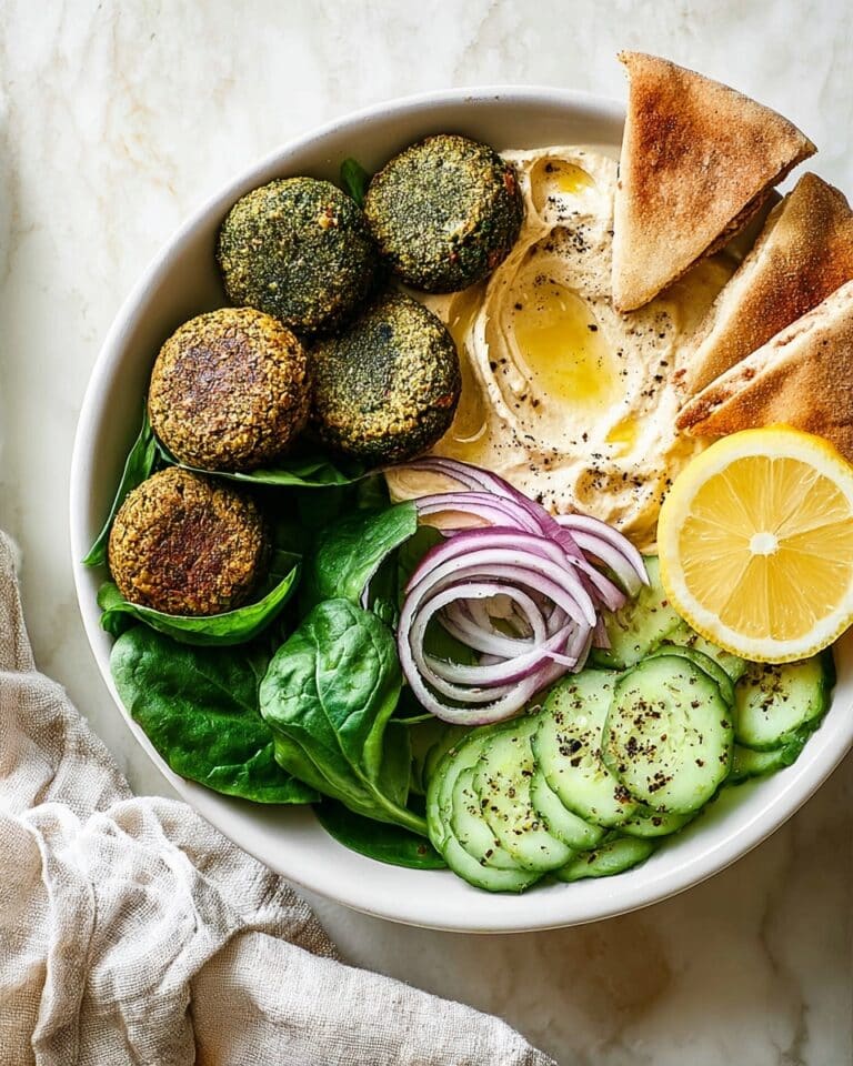 Spinach Falafel & Hummus Bowl Recipe