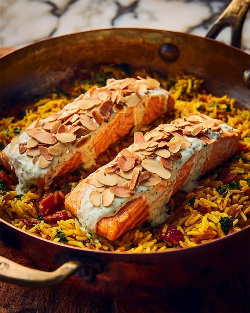 Spinach Kedgeree with Spiced Salmon Recipe
