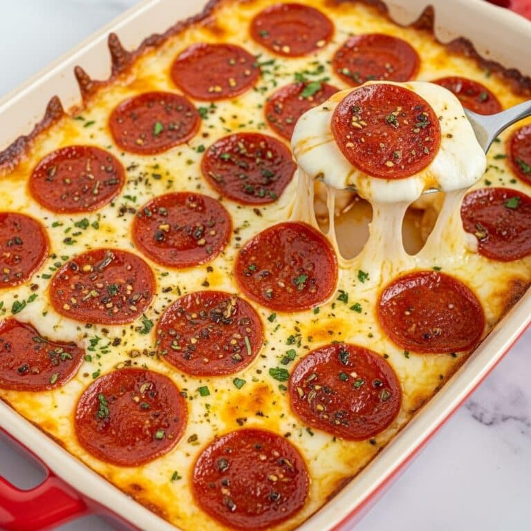 Cheesy Pizza Dip with Pepperoni and Marinara Recipe