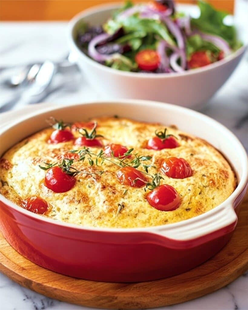 Cheesy Spinach and Tomato Baked Egg Casserole Recipe