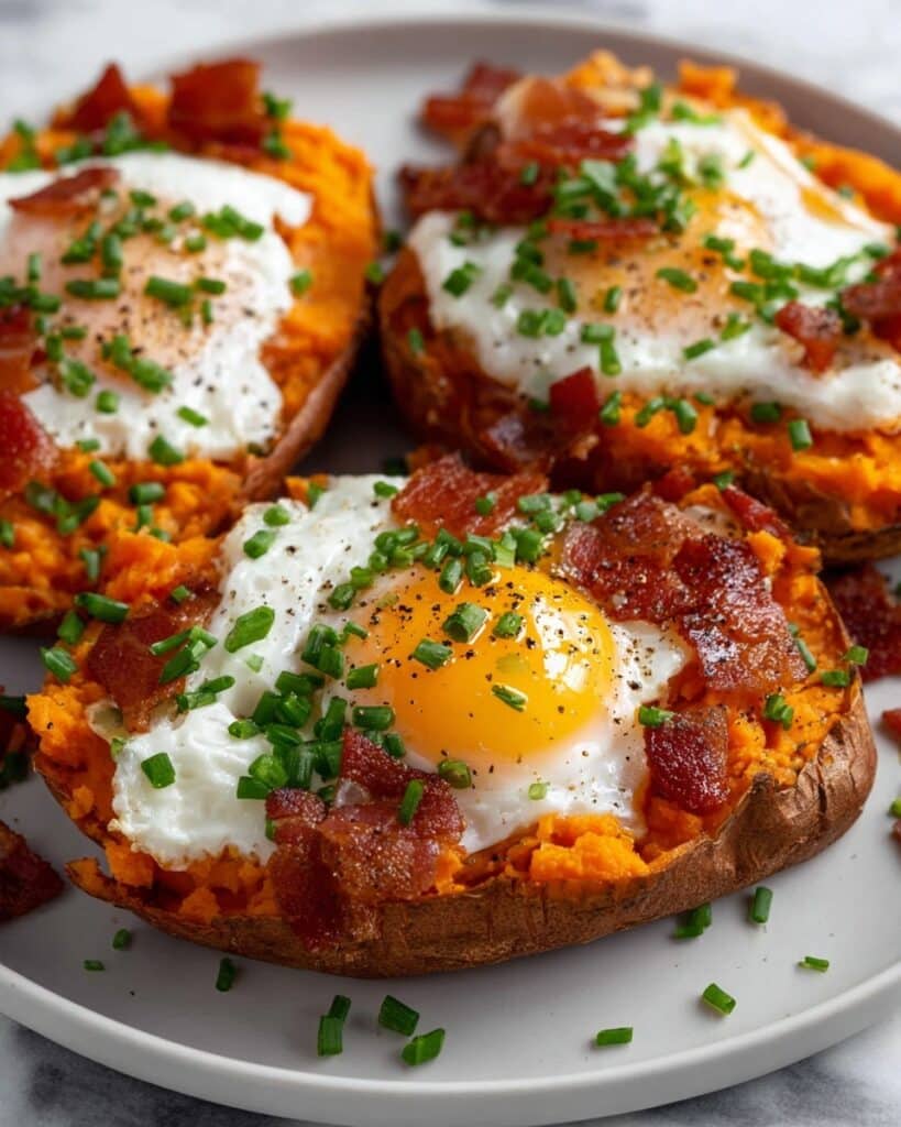 Sweet Potato Breakfast Hash with Scrambled Eggs and Fresh Herbs Recipe