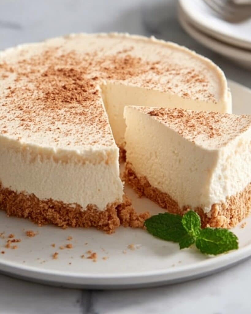 Creamy No-Bake Eggnog Cheesecake with Gingersnap Crust Recipe